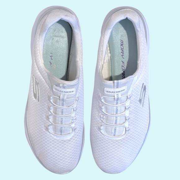 Womens Skechers Trainers Casual Shoes Summits – White – Slip On Foam Size 9 - Picture 3 of 15